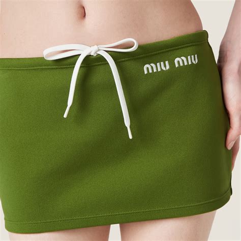 Pistachio Green Nylon Miniskirt 